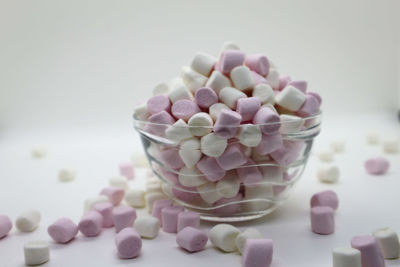 Close-up of pink cake on table