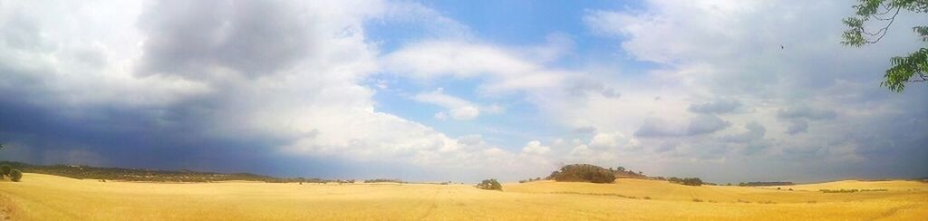 Scenic view of landscape against cloudy sky