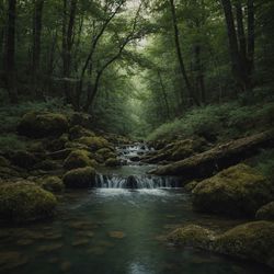 Scenic view of waterfall in forest