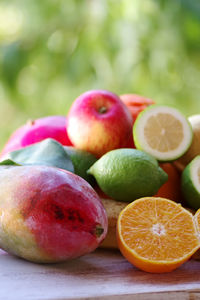 Close-up of apples on table