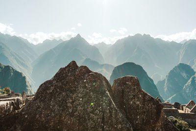 Panoramic view of mountains against sky