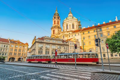 Low angle view of buildings in city
