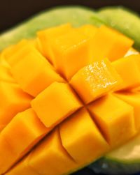 High angle view of orange slices in plate