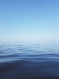 Surface level of sea against clear sky