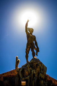 Heroes of the independence monument in humahuaca against blue sky