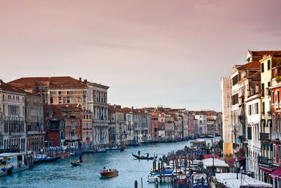 View of boats in canal