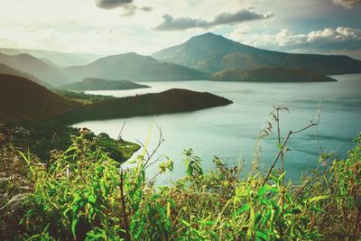 Scenic view of mountains against sky