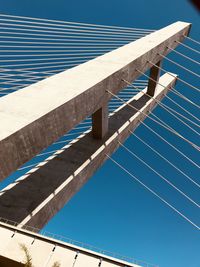 Low angle view of built structure against blue sky