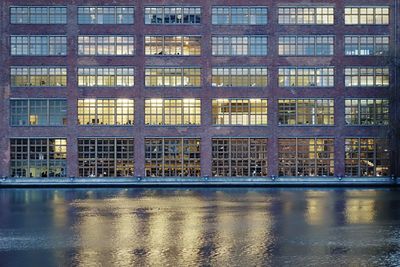 Reflection of buildings in water