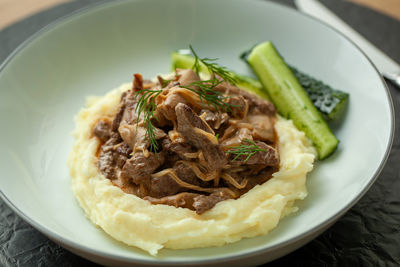Close-up of food in plate