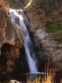 Scenic view of waterfall