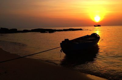 Scenic view of sunset over sea