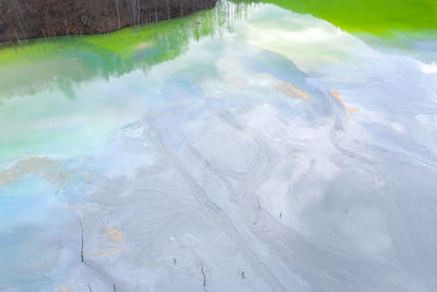 Aerial view of lake