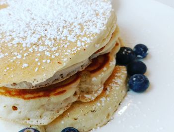 High angle view of dessert in plate