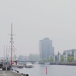 Boats in harbor