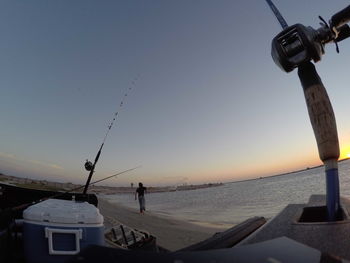 Scenic view of sea at sunset