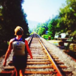 Railroad track on railroad track