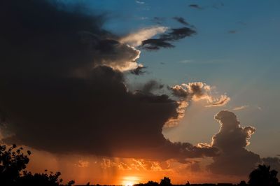 Low angle view of sky at sunset