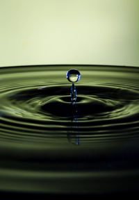 Close-up of drop splashing water