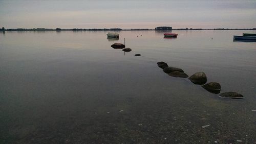 Boats in calm sea