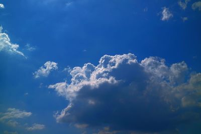 Low angle view of clouds in blue sky