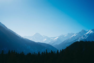 Scenic view of snowcapped mountains