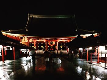 View of illuminated building at night