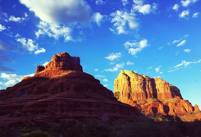 Low angle view of rock formation