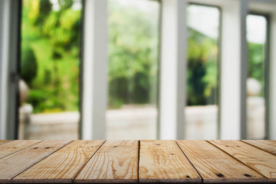 Close-up of wooden table