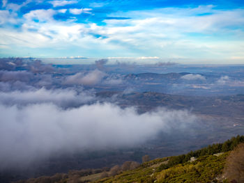 View of clouds over land