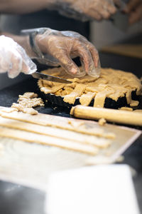 Baking a apple pie restaurant environment