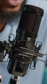 Close-up of microphone