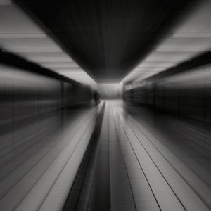 Blurred motion of subway train