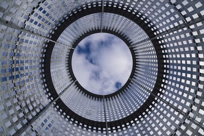 Directly below shot of modern building against sky