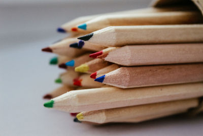 Close-up of colored pencils