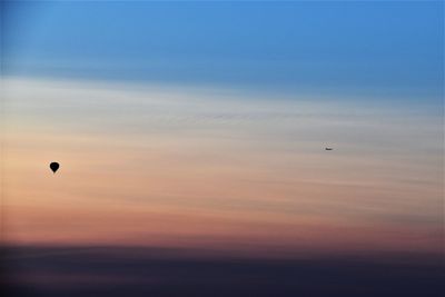 Hot air balloon flying in the sky