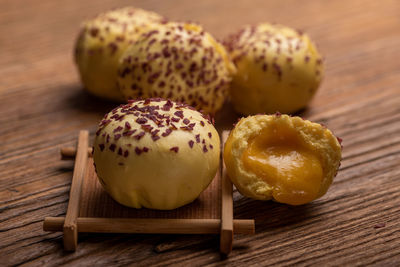 Close-up of food on table