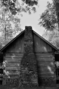 Low angle view of old building against sky