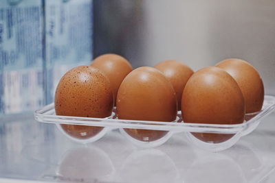 Close-up of eggs in container