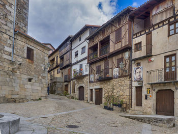 Low angle view of buildings against sky