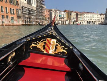 Gondola in canal in venice 