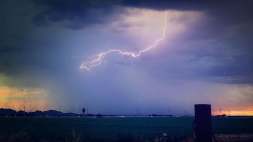 Scenic view of landscape against cloudy sky