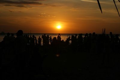 Scenic view of sea at sunset