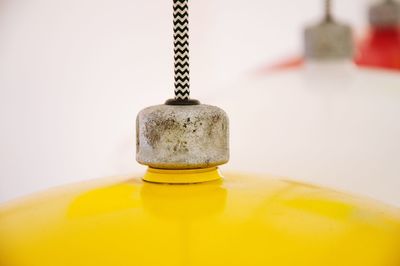 Close-up of yellow buoy