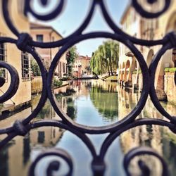 Reflection of buildings in water