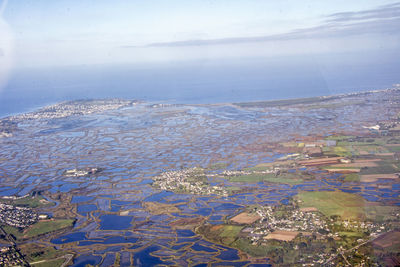 Aerial view of sea against sky