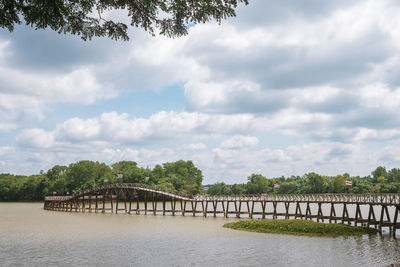 Bridge over river against sky