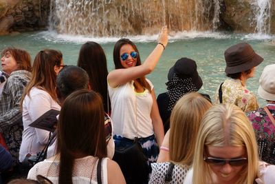 Tourists enjoying at night