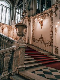 Low angle view of statues on building