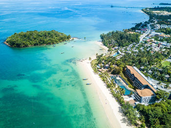 High angle view of beach against sky
